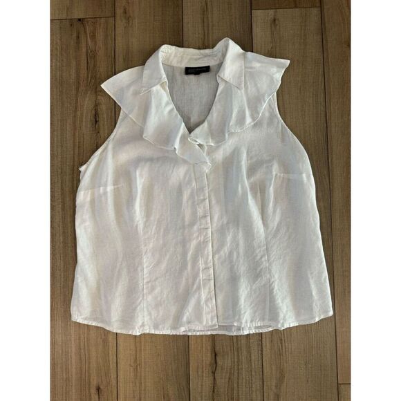 Jones New York signature Women’s Blouse sleeveless shirt 2XL Ruffles - Picture 2 of 3